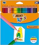 BIC Kids Lápices de Colores para Niños, Óptimo para material escolar, Tropicolors, Colores Surtidos, 2.9mm, Blíster de 24 Unidad (Paquete de 1), Multicolor