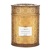 La Jolíe Muse Vela aromática de Sándalo y patchouli, vela de soja natural para el hogar, vela de regalo, 80 horas de combustión, gran recipiente de cristal, 550g