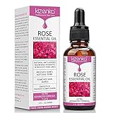 kizenka Rose Essential Oil, Vitamin C Skin Care, Anti Aging Wrinkles, Perfect for Aromatherapy, Relaxation, Skin Therapy & More! (100% PURE & NATURAL - UNDILUTED)