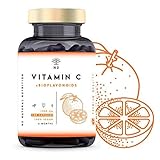 Vitamina C 1000mg + Bioflavonoides - Vit C Pura Natural Reduce el Cansancio y la Fatiga, Contribuye al Funcionamiento del Sistema Inmunológico - Vegano 180 Cápsulas N2 Natural Nutrition