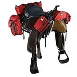 Trailmax 500 - Set completo de equipaje para silla vaquera de cowboy - Rojo