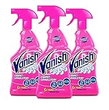 VANISH Oxi Action - Limpiador de alfombras y tapicería y spray para eliminar manchas (1,5 L, 3 botellas x 500 ml)