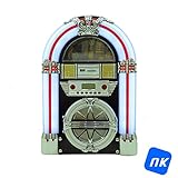 NK Mini Jukebox con Am/FM/USB/SD/BT/Lector CD - Luces LED, Música, Altavoz, Home Audio, Bluetooth
