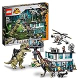 LEGO 76949 Jurassic World Ataque del Giganotosaurio y el Therizinosaurio, Dinosaurios de Juguetes, Dino, Helicóptero para Construir, Figura de Animales y Minifiguras de Personajes de la Película 2022