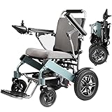 WISGING Silla de ruedas eléctrica plegable ligera inteligente, silla de ruedas eléctrica compacta, silla de ruedas plegable portátil, silla de ruedas duradera, silla de ruedas todo terreno asistida