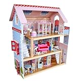 KidKraft Casa de muñecas de Madera Chelsea Cottage con Muebles y Accesorios para Mini muñecas de 12 cm, Casita para Miniature Figuras, Juguetes niños y niñas Desde 3 años (65054)
