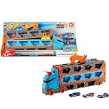 Hot Wheels City - Camión autopista, Pista de Coches de Juguete de 2 Metros con Lanzador, Incluye 3 vehículos (Mattel HGH33)
