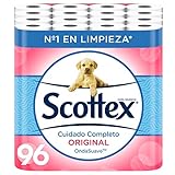 Scottex Original Papel Higiénico - Incluye 6 packs de 16 rollos, en total 96 rollos