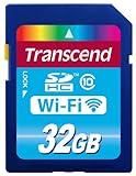 Tarjeta de memoria Flash Wi-Fi de 32 GB de Transcend (SDHC, Clase 10 + adaptador USB para tarjetas SD/MicroSD y seguridad: WEP, WPA, WPA2)