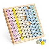 Navaris Tabla de multiplicar de madera - Juego de aprendizaje tablas de multiplicaciones para niños de primaria - Juguete montessori de matemáticas