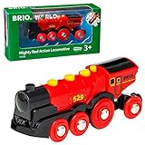 BRIO Locomotora World Mighty Red Action con batería para niños a partir de 3 años, compatible con todos BRIO Juegos y accesorios ferroviarios