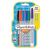 Paper Mate InkJoy 100 CAP Wrap bolígrafos con carcasa de color, punta media, colores surtidos, paquete de 8