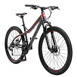 BIKESTAR Bicicleta de montaña Hardtail de Aluminio, 21 Marchas Shimano 26' Pulgadas | Mountainbike con Frenos de Disco Cuadro 16' MTB | Gris Rojo