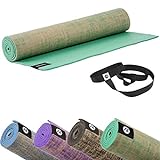 Sternitz Esterilla de Yoga ó Pilates Antiresbalante - Acolchada - Ecológica - Transportable. (Verde)