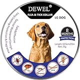 DEWEL Collar contra Pulgas y Garrapatas para Perros y Gatos Control Antipulgas 8 Meses de Protección Collar Antipulgas para Perros de 63,5 cm