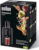 Braun J300 Multiquick Juicer - Licuadora Exprimidor, 800 w, 2 velocidades, jarra de zumo 1,25 l, negro