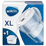 BRITA Marella blanca XL – Jarra de Agua Filtrada con 1 cartucho MAXTRA+, Filtro de agua que reduce la cal y el cloro, para un sabor óptimo, Color Blanco, 3.5 L