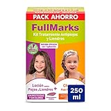 FullMarks Kit Tratamiento Antipiojos para Niños, Elimina los Piojos, Contiene Loción 100 ml, Champú Post-Tratamiento 150 ml y Lendrera Metálica
