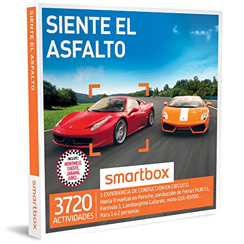 SMARTBOX - Caja Regalo - SIENTE EL ASFALTO - 3720 actividades de conducción con Ferrari F430 F1, Porsche, Lamborghini, Formula 3 o curso de drift