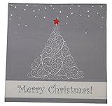 khevga 40 servilletas de Navidad, color blanco, gris, dorado, blanco, 33 x 33 cm (gris)