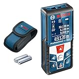 Bosch Professional Medidor láser de distancia GLM 50 C, transmisión de datos Bluetooth, sensor de inclinación de 360 de grade, distancia hasta 50 m, 2 pilas de 1.5 V, funda
