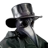 PartyHop Pájaros Plague Doctor Nariz de Cosplay Fancy diseño gótico Steampunk Retro Máscara de Rock (Negro)