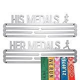 United Medals His & Her Medals Colgador de medallas | Medallero Acero | Medal Holder dispaly Hanger | Medalla Percha - 60 medallas