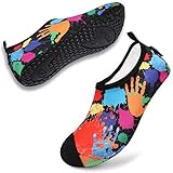 VIFUUR Zapatos de Agua Hombre Mujer Escarpines Zapatillas de Yoga Descalzos Secado rápido para bucear al Aire Libre en la Playa Graffiti múltiple EU42/43