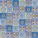 Cerames Armando – Azulejos Mexicanos decorados| 10x10cm, 30 piezas | Azulejos artesanales de ceramica Talavera, hecho y pintado a mano, para baño y cocina