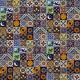 Cerames – Saburo – Azulejos decorativos de colores de la pared, mexicano, diseño de mosaico, para cuarto de baño y cocina, 5x5 cm, 120 piezas por paquete.