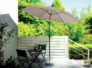 Crema Sekey® sombrilla Parasol para terraza jardín Playa Piscina Patio diámetro 270 cm Protector Solar UV50 